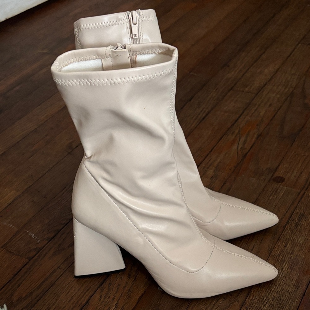 Elegant Cream Ankle Boots